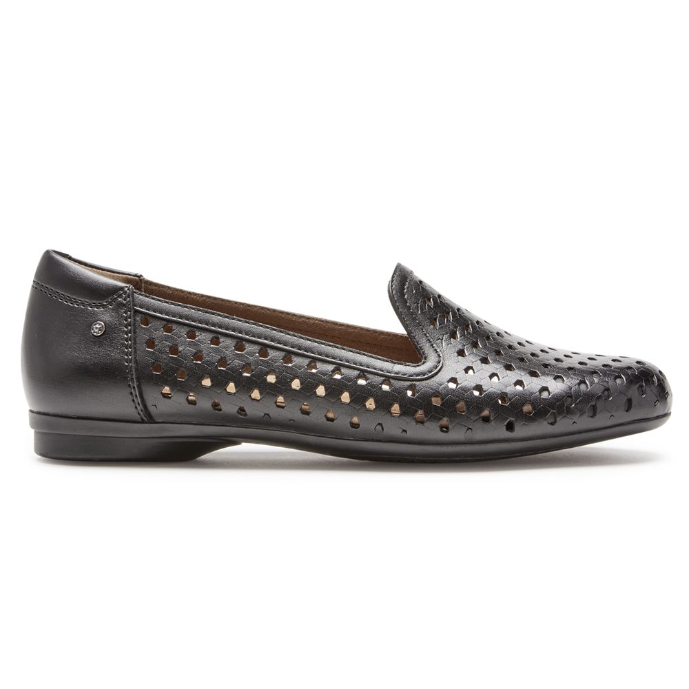 Sapatos Slip-On Rockport Cobb Hill Maiika Woven Senhora - Pretas ( 641-JILONA )